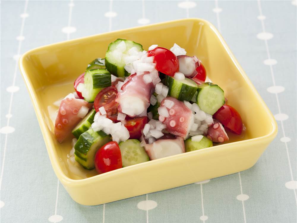 たこと野菜のコロコロマリネ