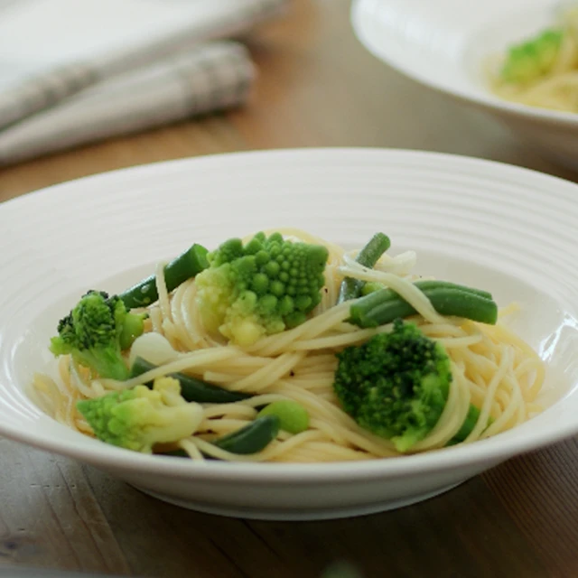 オーガニック冷凍野菜でつくるグリーンパスタ