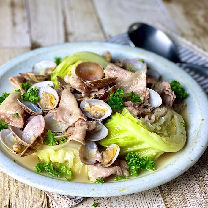あさりと豚肉の旨だし煮