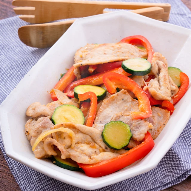 夏野菜入り生姜焼き