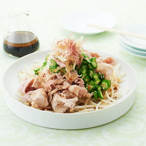 豚肉の冷しゃぶ・アマニぽん酢しょうゆ