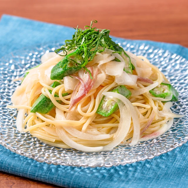 ピーラー大根と玉ねぎのさっぱり和風冷製パスタ