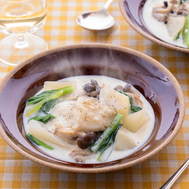 たらと大根の中華風クリームシチュー