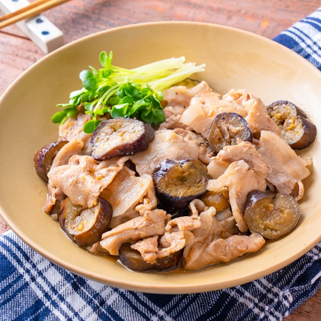 さっぱり!豚バラとなすのポン酢炒め