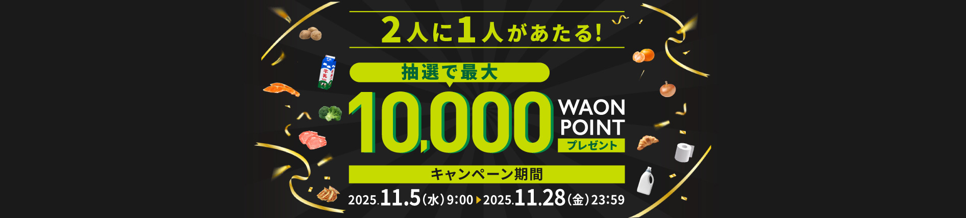 ブラックフライデーキャンペーン（抽選で2人に1人が最大10,000ポイントプレゼント）