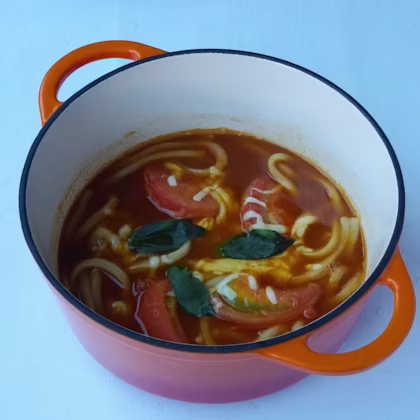 【〆チェン®】バジル香る 洋風キムチチーズうどん
