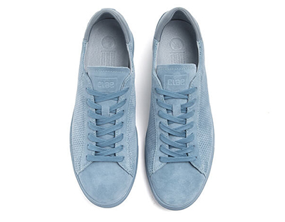 blue suede sneakers