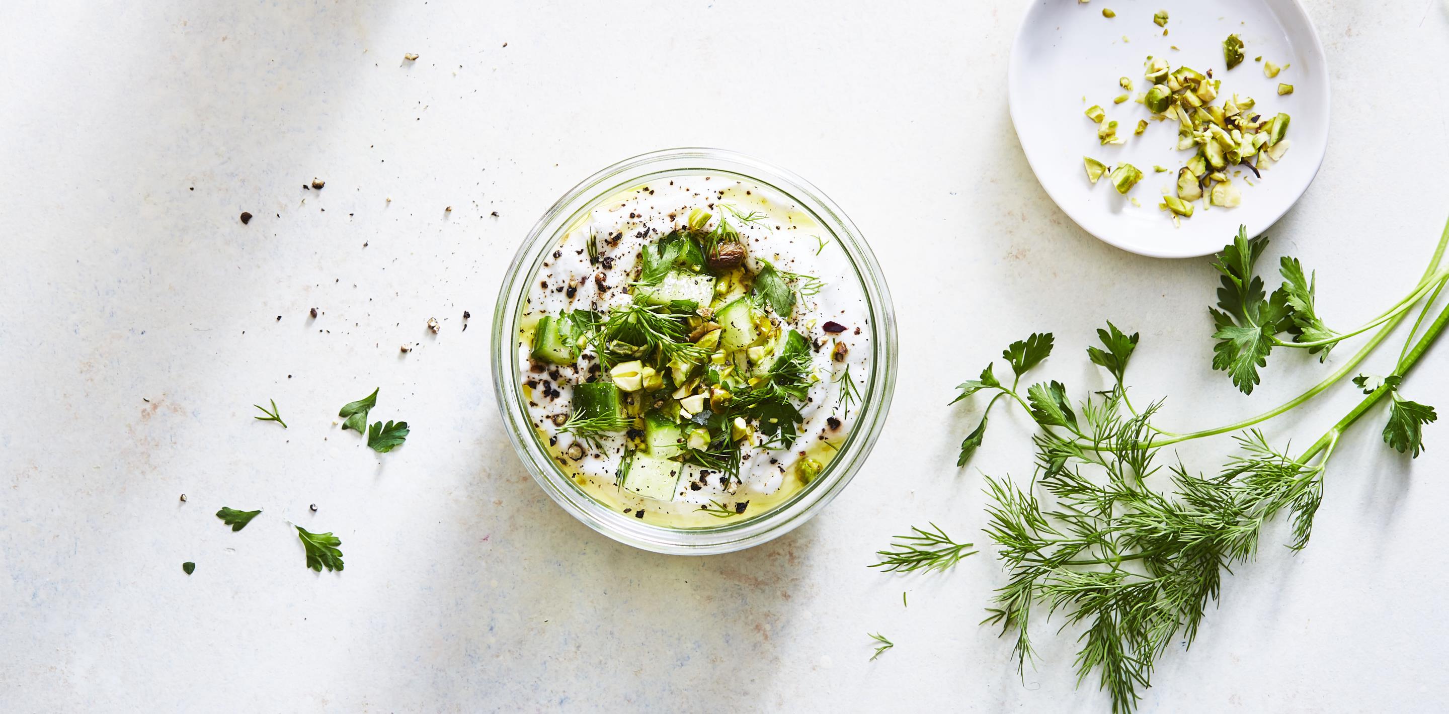 Get Mediterranean Recipe Yogurt Background