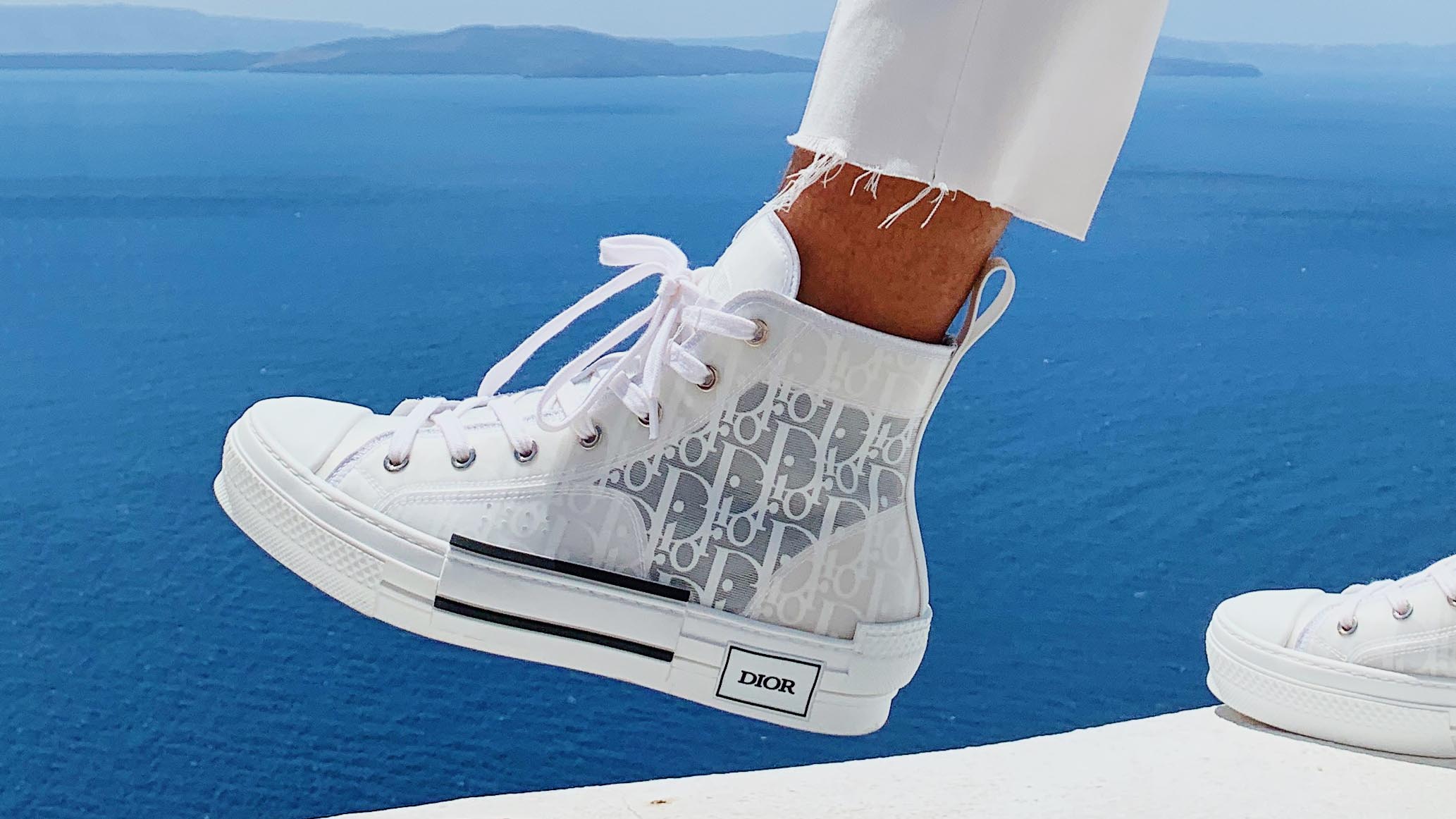 dior sneaker on feet