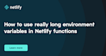 A Netlify branded image with a dark green background with a radial gradient, with the text