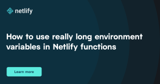 A Netlify branded image with a dark green background with a radial gradient, with the text 