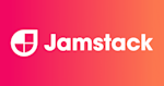 The Jamstack logo in which on a red to orange gradient background.