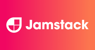 The Jamstack logo in which on a red to orange gradient background.