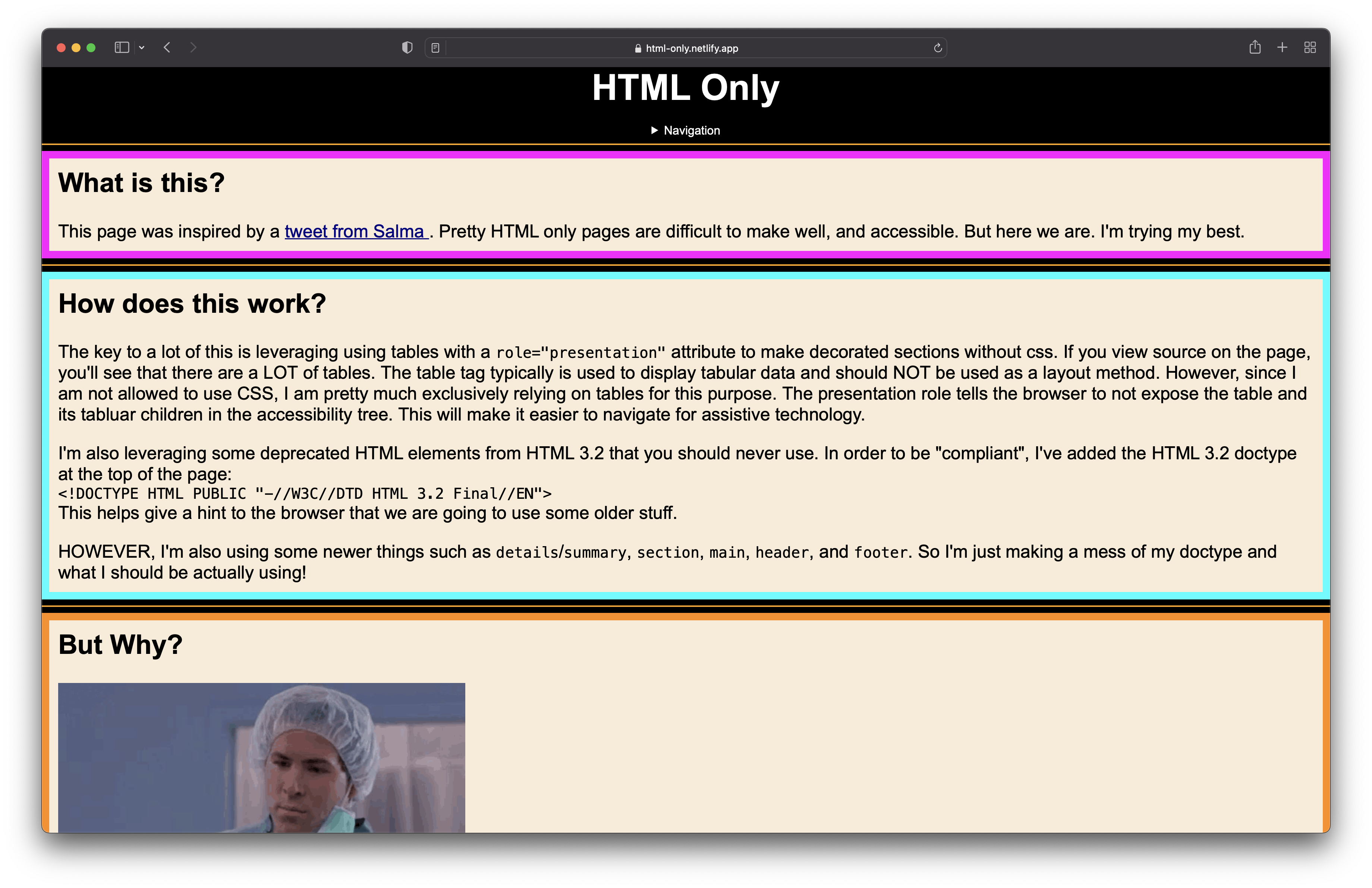 best html only websites