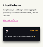 A screenshot of the styled microblog page