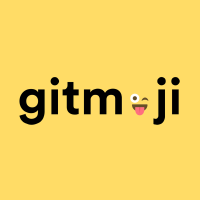 The gitmoji logo on a yellow background