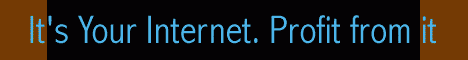 A rotating banner. First slide: it's your internet, profit from it. Second slide: going public soon, be amongst the pioneers. Third slide: it's big, it's beautiful, it's the future. And big.