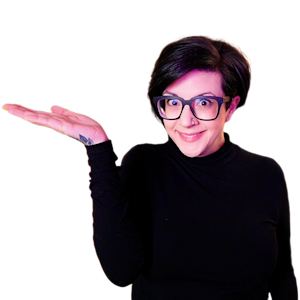 Me looking straight into the camera with my right hand out to the side as if I am presenting something to you on a plate.