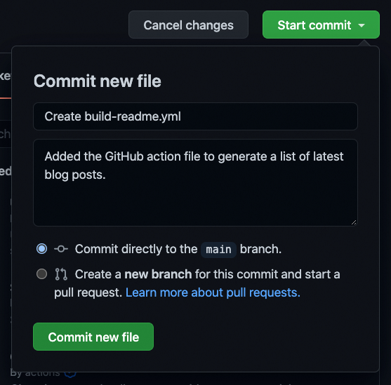 Use GitHub actions to show latest posts on a GitHub README