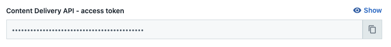 A screenshot showing where to find the Contentful Delivery API access token