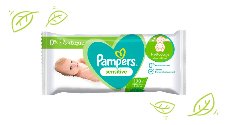 Pampers® Sensitive 0% Plastique