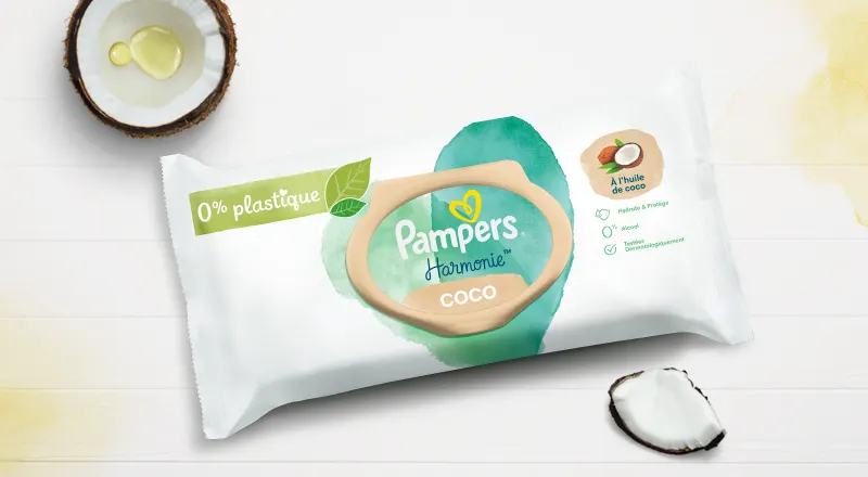 Pampers® Harmonie Coco 0% plastique