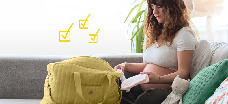 Pampers vous accompagne dans la préparation de votre valise de maternité grâce à la checklist valise de maternité. 