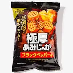 Thick, circular potato crisp snacks with a waffle structure
