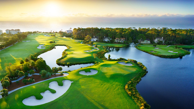 The 10th and 11th holes at Palmetto Dunes' Robert Trent Jones Oceanfront Course.