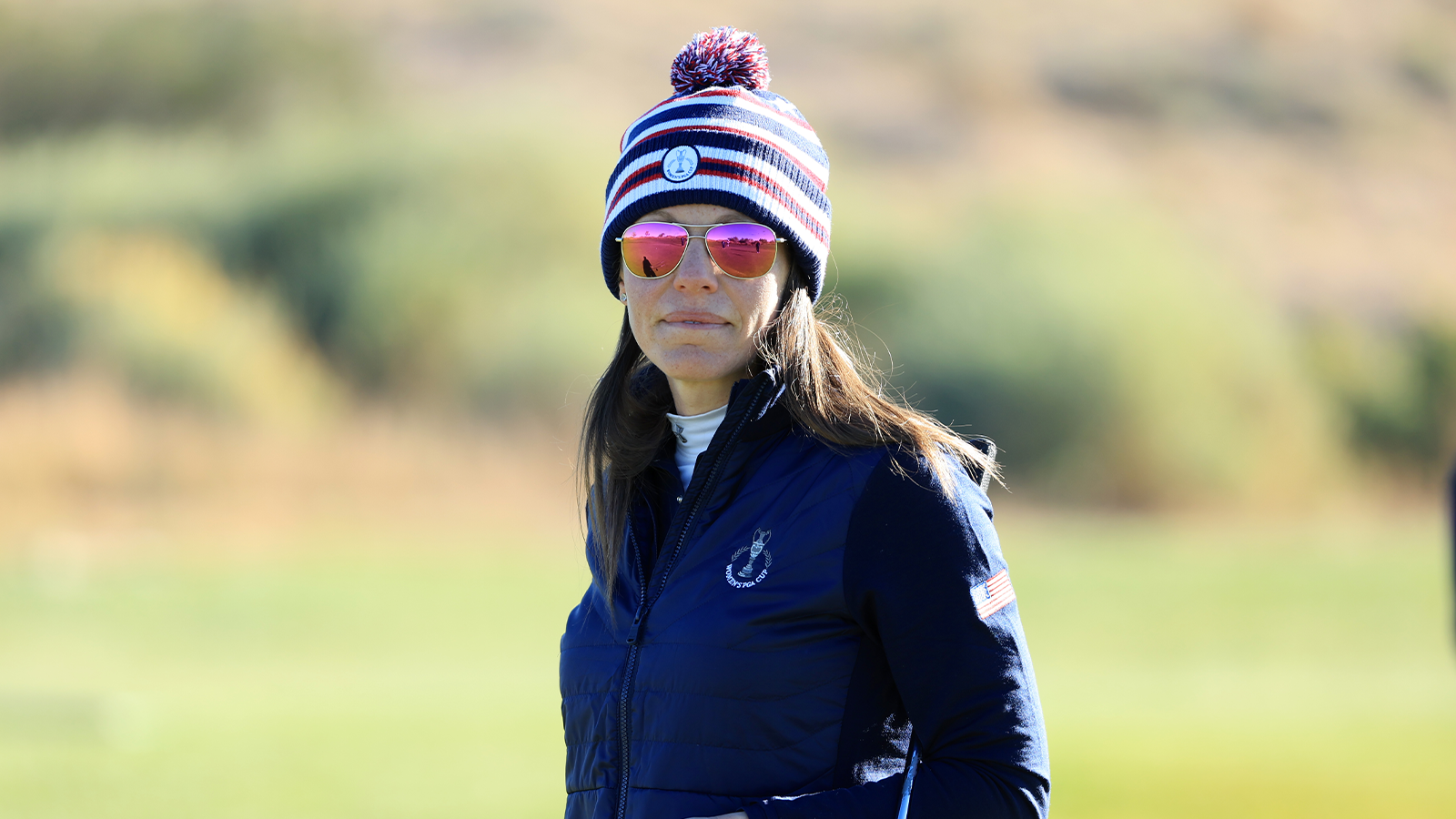 Joanna Coe of Team USA looks on during a practice round for the 2nd PGA Women's Cup at Twin Warriors Golf Club on Tuesday, October 25, 2022 in Santa Ana Pueblo, New Mexico. (Photo by Sam Greenwood/PGA of America)