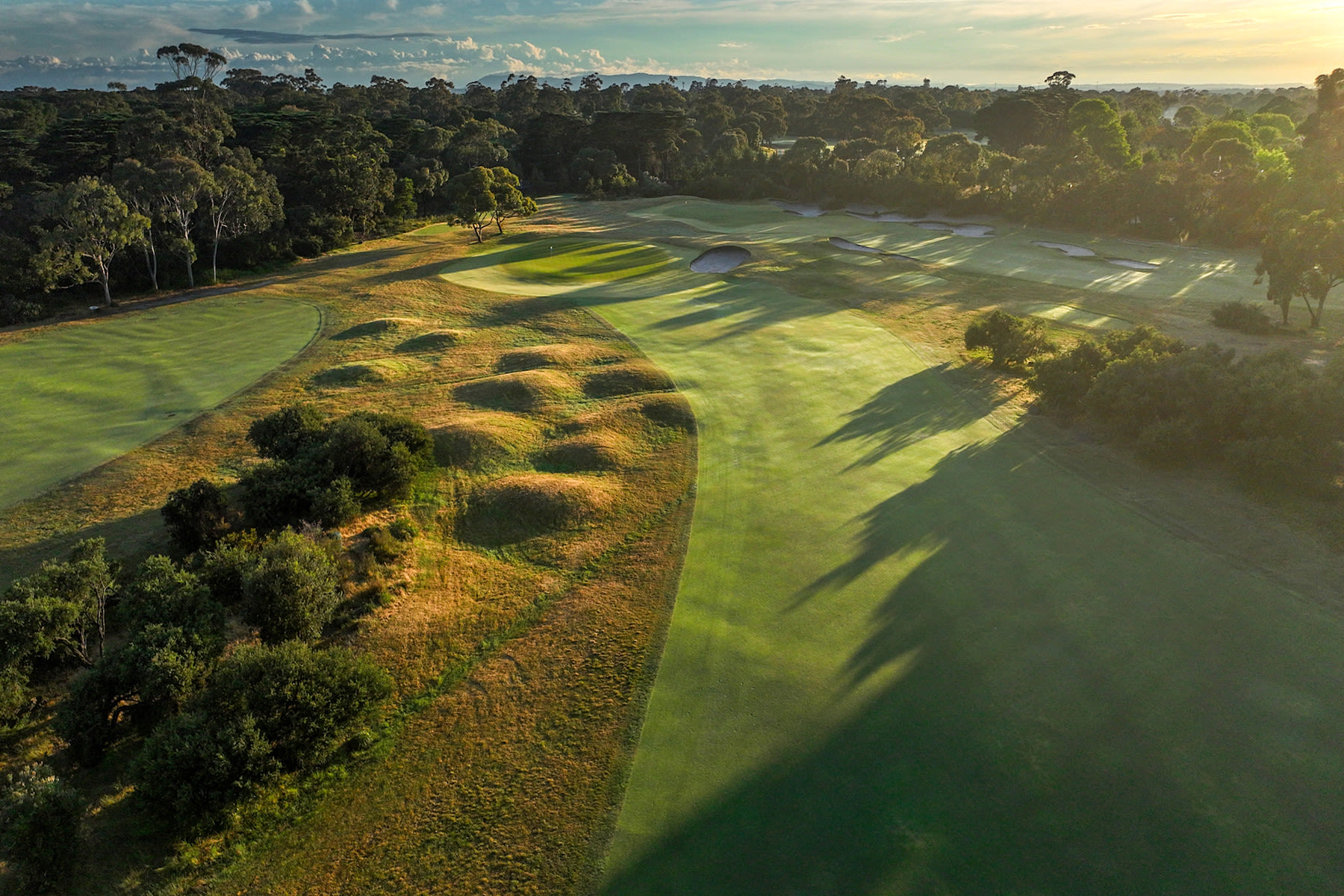 The first hole on Royal Melbourne's West Course.
