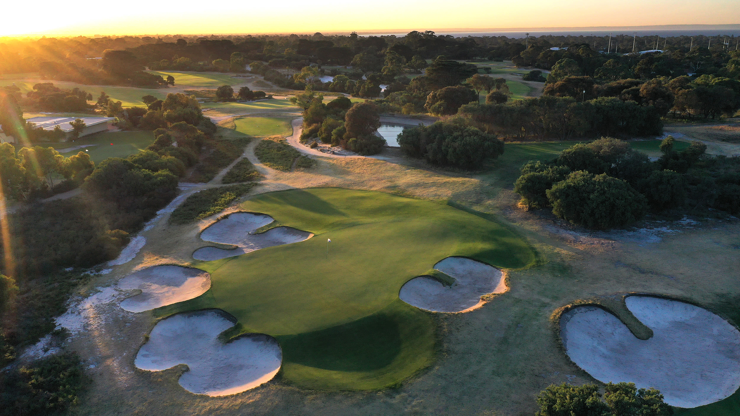 The seventh green at Royal Melbourne West. (Photo by Gary Lisbon)