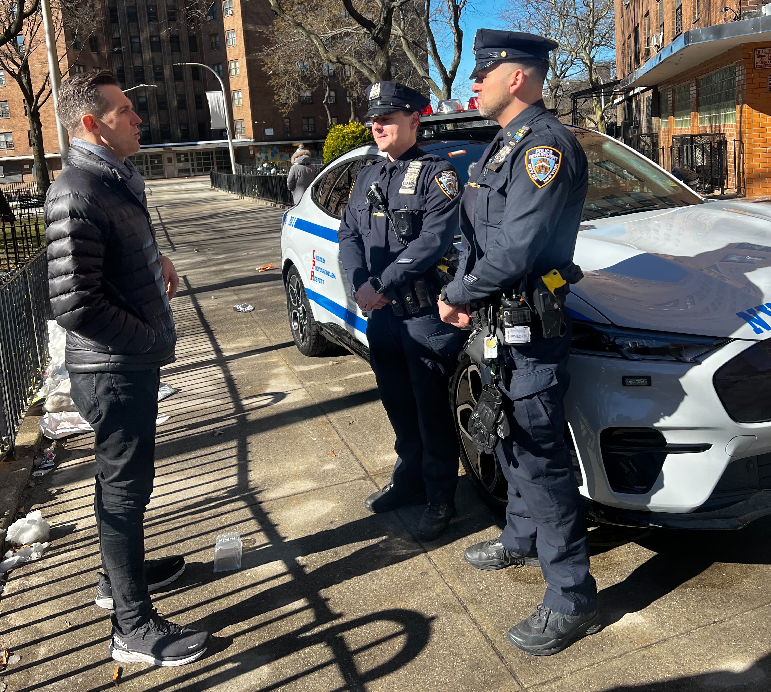 Officers Mark Kalwa and Rallo being interviewed by NBC New York.