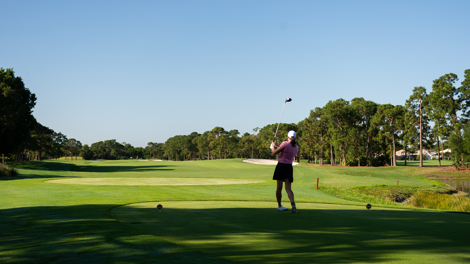 Joanna Coe hits her tee shot on the Ryder Course during the second round for the 54th PGA Professional Championship held at PGA Golf Club on April 26, 2021 in Port St. Lucie, Florida. (Photo by Montana Pritchard/PGA of America)