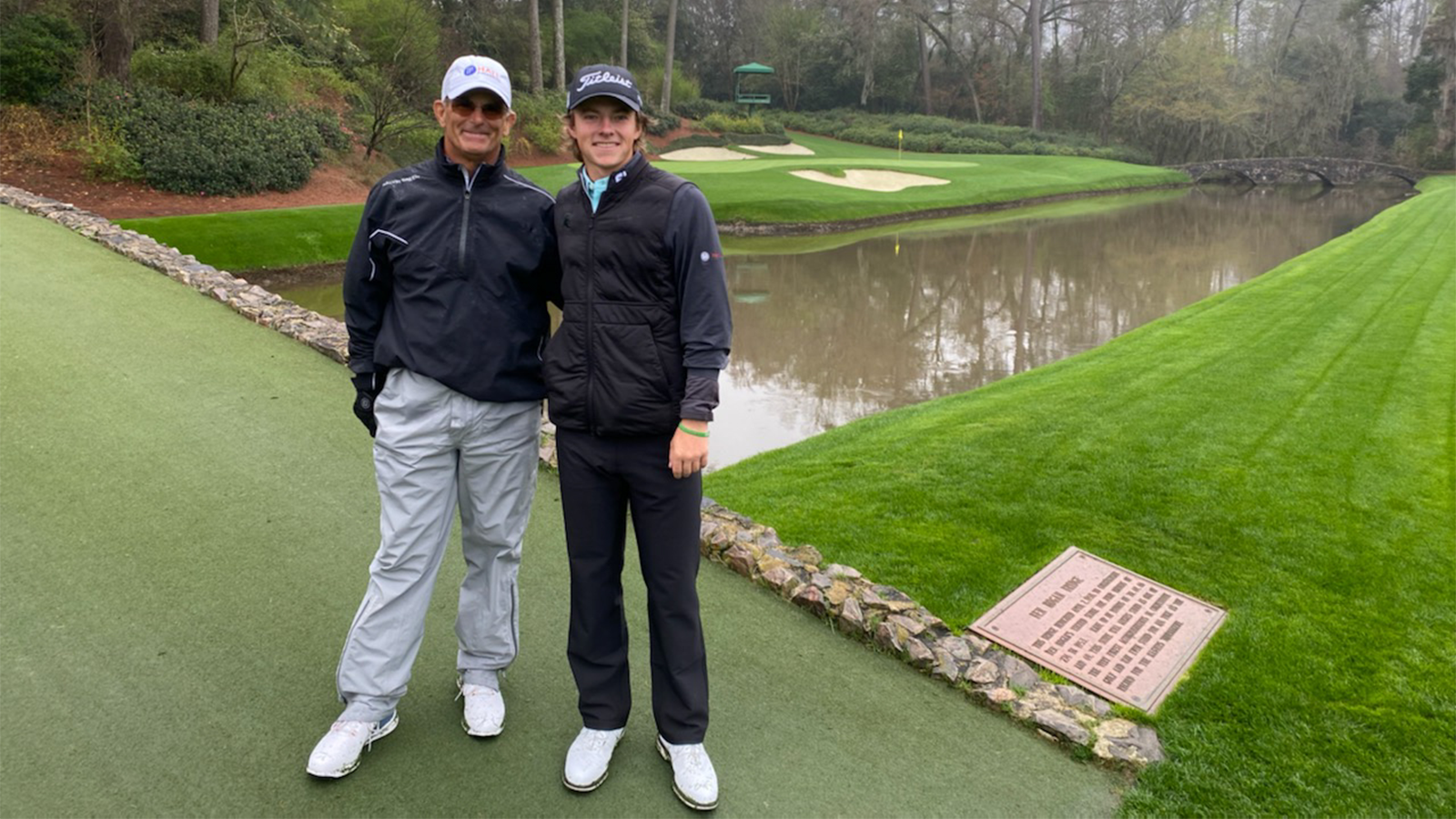 James Piot and his PGA Coach Brian Cairns at Augusta National