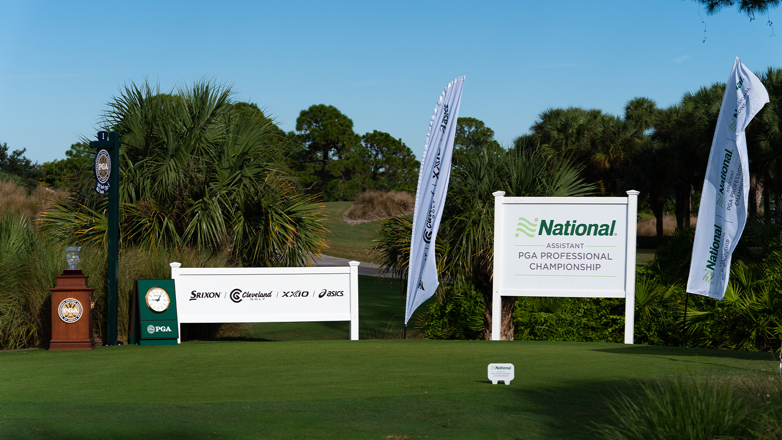 Signage during the final round of the 45th National Car Rental Assistant PGA Professional Championship held at the PGA Golf Club on November 14, 2021 in Port St. Lucie, Florida. (Photo by Hailey Garrett/PGA of America)