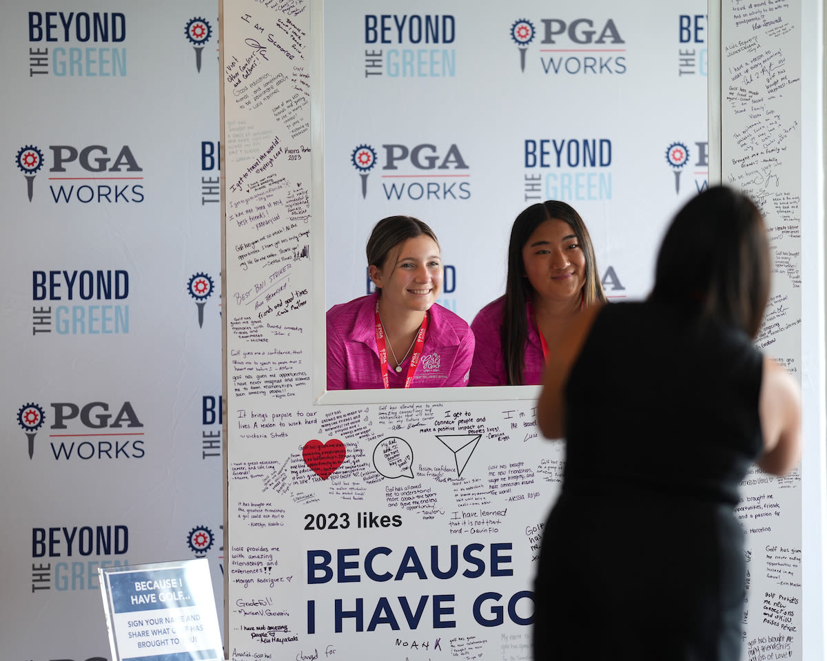 Attendees pose for a photo during a Beyond the Green event before the KPMG Women's PGA Championship at Baltusrol Golf Club on Monday, June 19, 2023 in Springfield, New Jersey. (Photo by Darren Carroll/PGA of America)