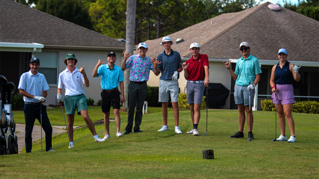 FGCU PGM Students having fun out on the course.