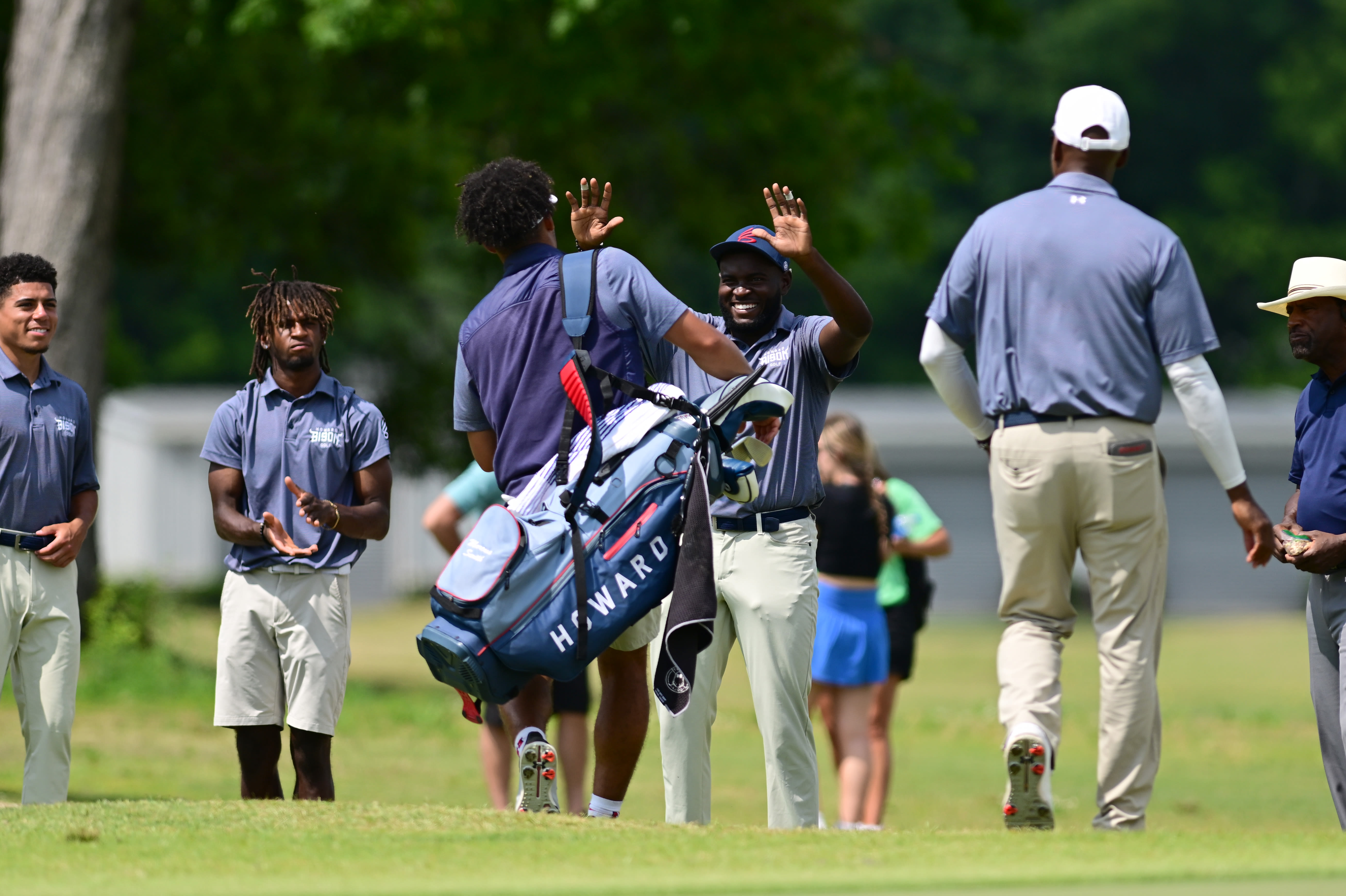 The Howard University men's team was all smiles after Round 2.