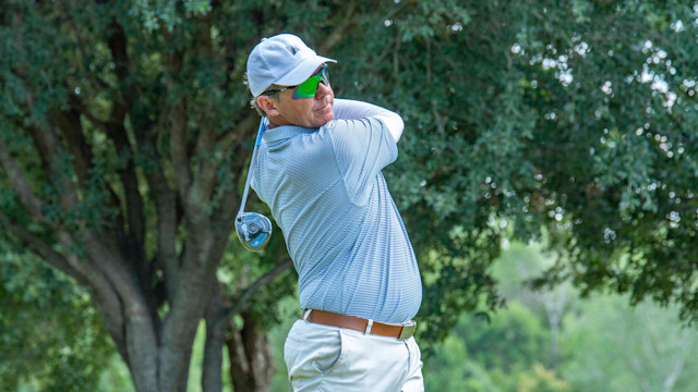 Cameron Doan hits a fairway wood in his quest to play in a Major Championship (Photo courtesy of the Northern Texas PGA Section)