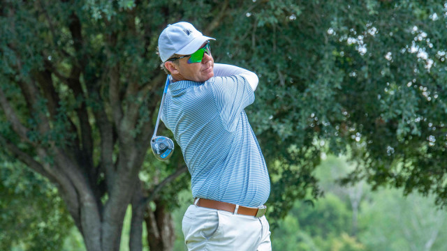 Cameron Doan hits a fairway wood in his quest to play in a Major Championship (Photo courtesy of the Northern Texas PGA Section)