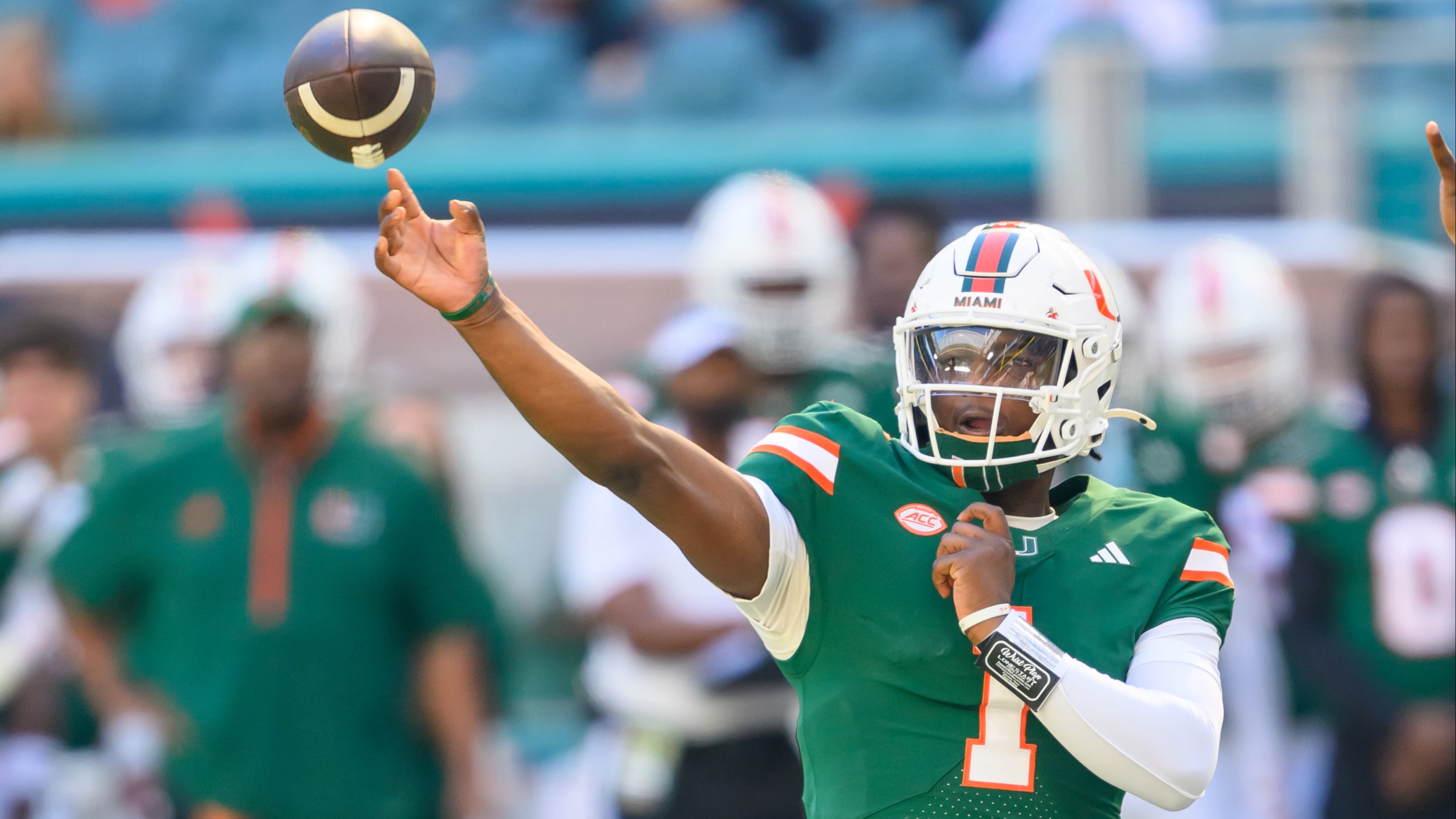 Miami Hurricanes QB Cam Ward's throw has a lot of similarities to the golf swing.