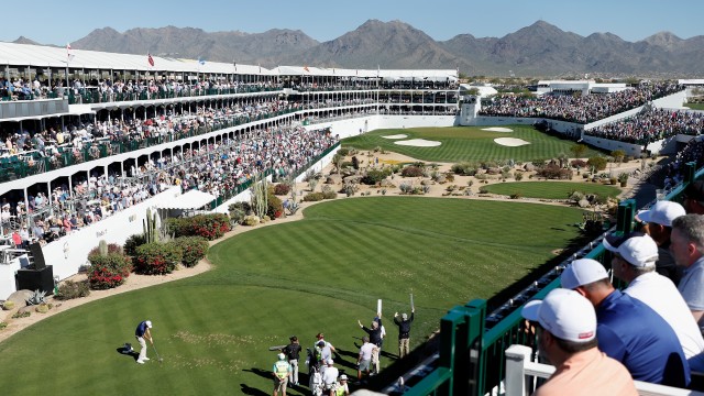The 16th hole at TPC Scottsdale during the 2022 WM Phoenix Open (Getty Images).