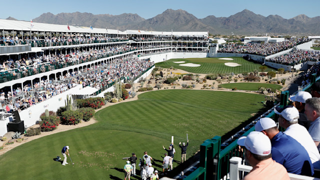 The 16th hole at TPC Scottsdale during the 2022 WM Phoenix Open (Getty Images).