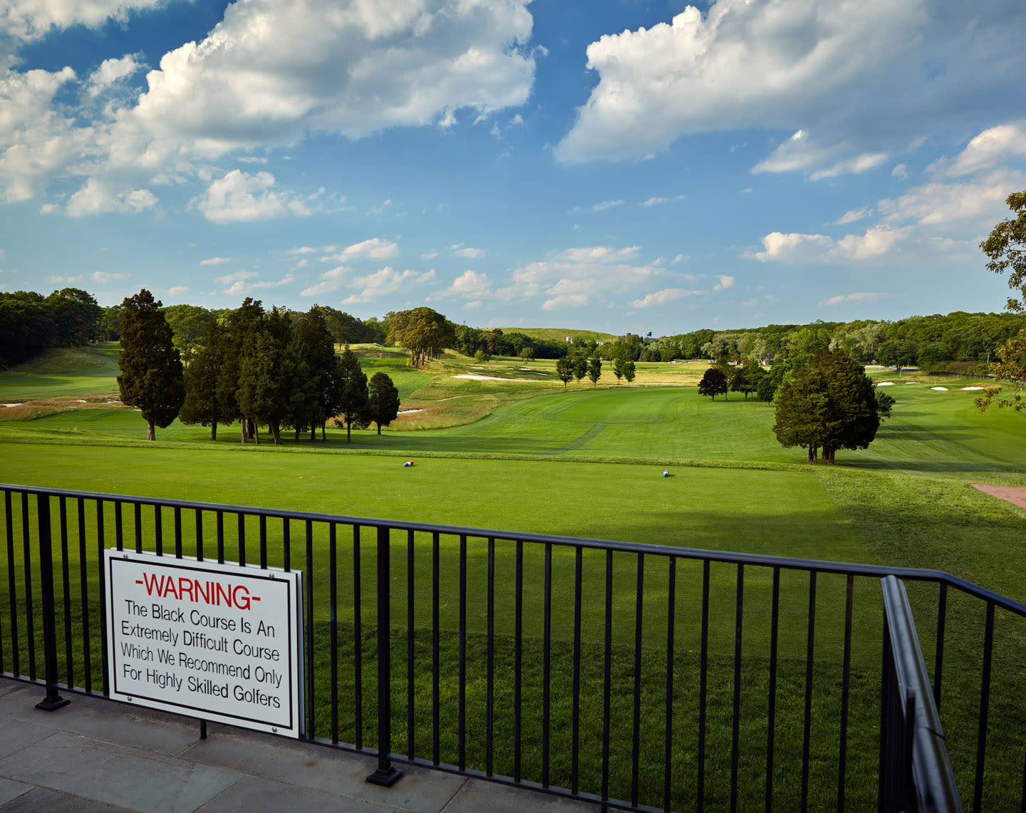 Bethpage Black warning sign. 