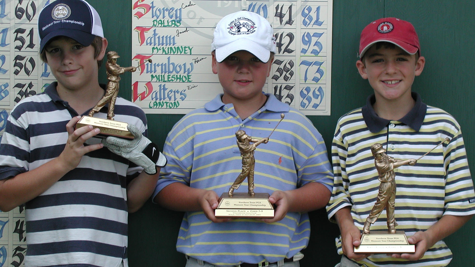 Scottie Scheffler (far right) as a junior golfer on the Northern Texas PGA Junior Tour.