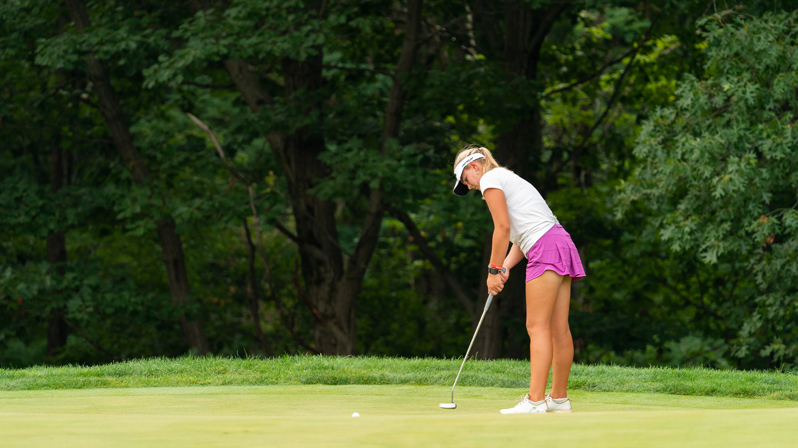 Kaitlyn Schroeder makes her putt on the 17th hole during the final round for the 46th Boys and Girls Junior PGA Championship held at Cog Hill Golf & Country Club on August 5, 2022 in Lemont, Illinois. (Photo by Hailey Garrett/PGA of America)