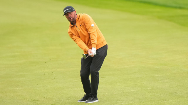 Michael Block of the Corebridge Financial PGA Team hits his third shot on the 13th hole during the second round of the PGA Championship at Oak Hill Country Club on Friday, May 19, 2023 in Rochester, New York. (Photo by Darren Carroll/PGA of America)