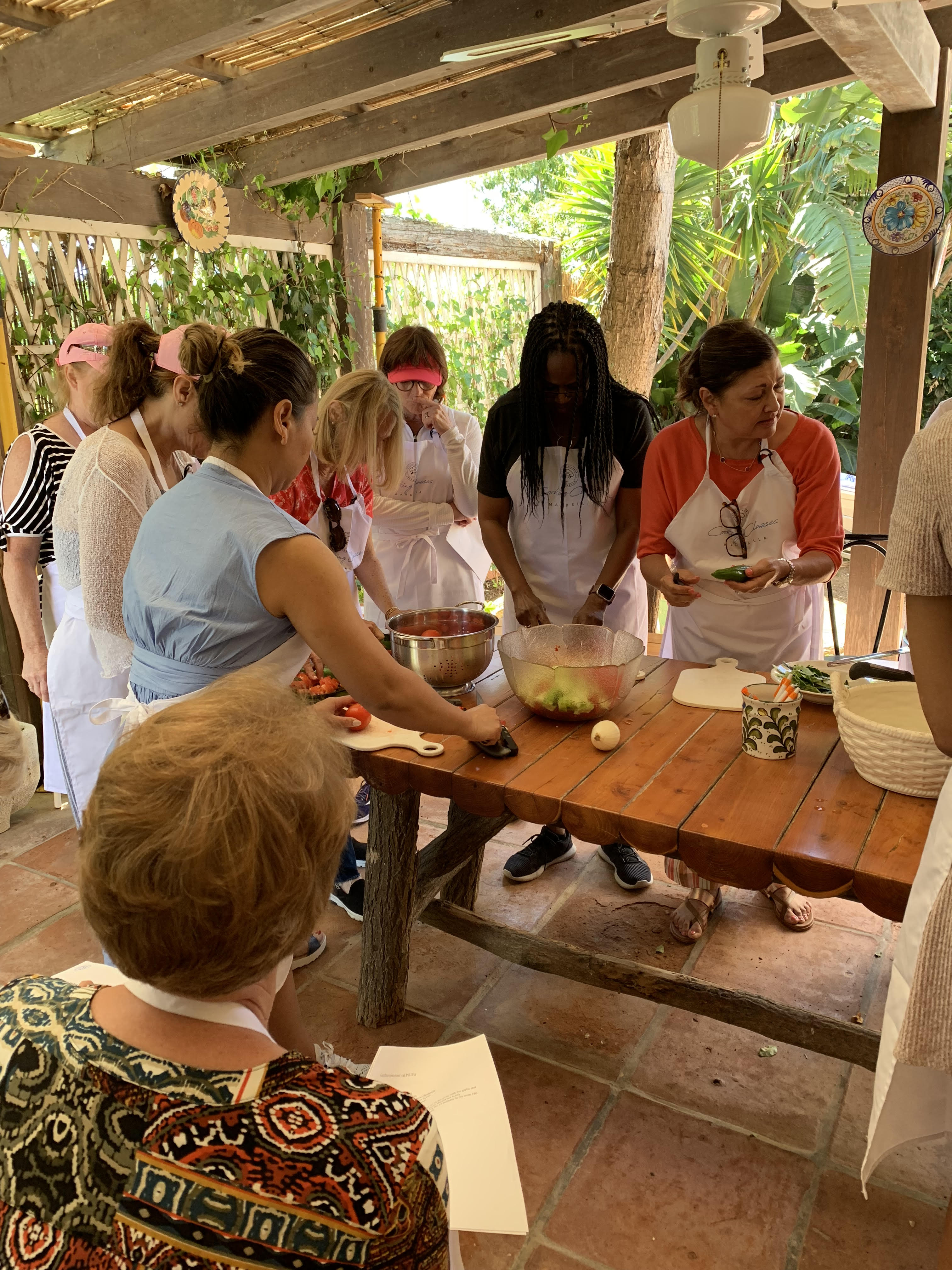 Cooking school in Spain for non-golfers traveling with the group. 