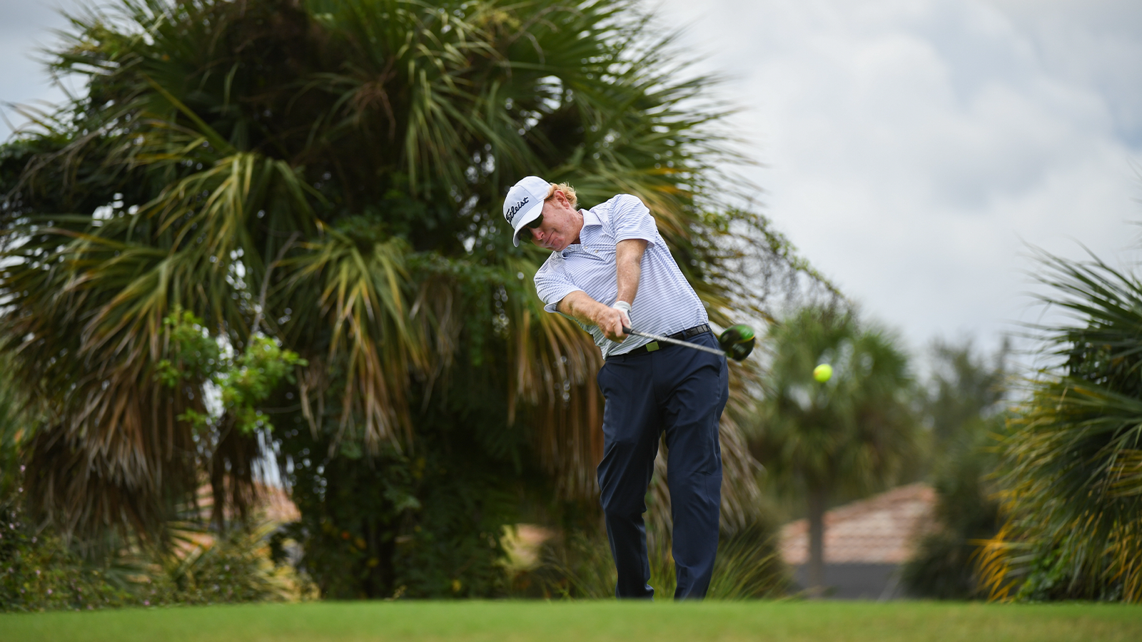 Paul Claxton hits his shot from the seventh tee during the final round of the 33rd Senior PGA Professional Championship held at the PGA Golf Club on October 24, 2021 in Port St. Lucie, Florida. (Photo by Montana Pritchard/PGA of America)